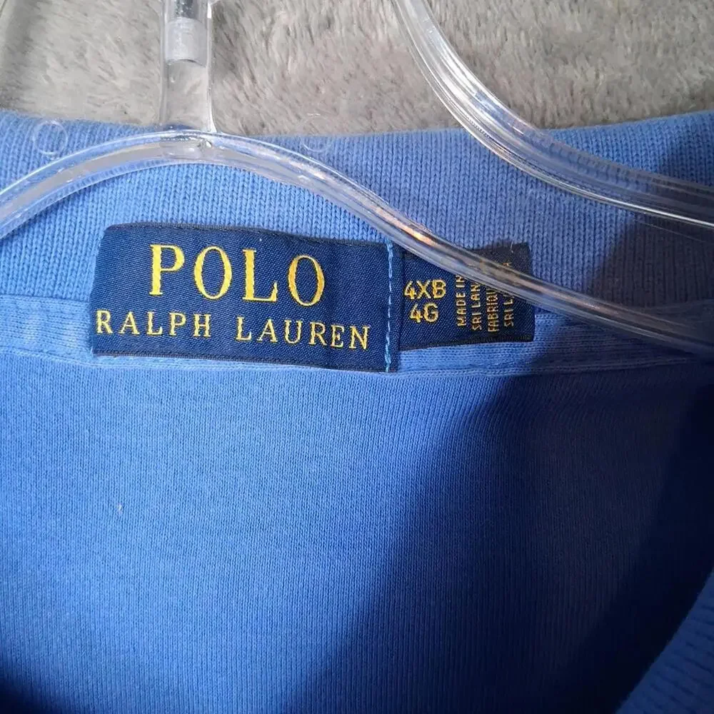 Polo ralph Lauren Polo Shirt‎ Men Size 4XB Blue Embroidered Pony Short Sleeve